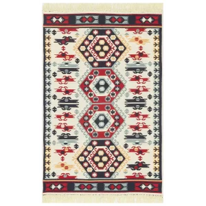 Arya Ar 30 Red %100 Geri Dönüşümlü Pamuktan Çift Taraflı Yıkanabilir Modern Dekoratif Kilim