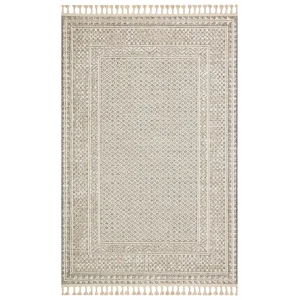 Soho Sh 15 Grey Beige Hav Vermeyen Özel Ipler Ile Üretilen Etnik Örgü Desenlere Sahip Makine Halısı