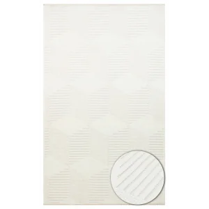 Ada 01 Cream Yüksek Alçak Dokulu Hav Toz Vermez Kolay Kullanımlı Yıkanabilir Kaymaz Kilim