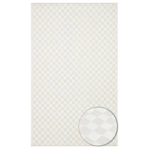 Ada 02 Cream Yüksek Alçak Dokulu Hav Toz Vermez Kolay Kullanımlı Yıkanabilir Kaymaz Kilim