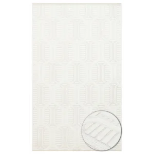 Ada 03 Cream Yüksek Alçak Dokulu Hav Toz Vermez Kolay Kullanımlı Yıkanabilir Kaymaz Kilim