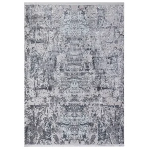 Allegro 1023 Gri Dekoratif Modern Kaymaz Tabanlı Makine Halısı ✄