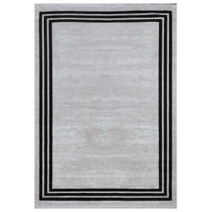 Allegro 2185 Siyah Dekoratif Modern Kaymaz Tabanlı Makine Halısı