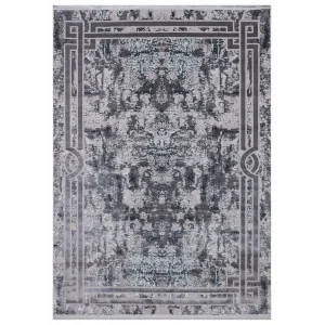 Allegro A1023 Gri Dekoratif Modern Kaymaz Tabanlı Makine Halısı