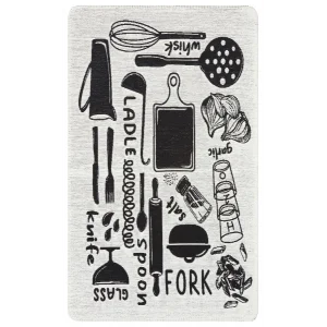 Arya Neo Arn 11 White Black Yıkanabilir Kaymaz Tabanlı Modern Pamuk Kilim