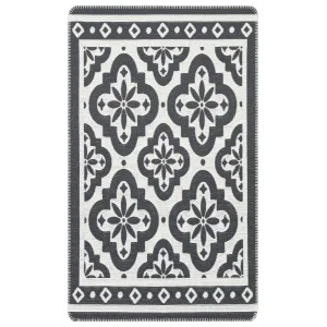 Arya Neo Arn 08 Antrasit White Yıkanabilir Kaymaz Tabanlı Modern Pamuk Kilim