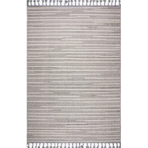 Astra 28052A Beyaz Gri Bukle Tekniğiyle Üretilmiş Modern Makine Halısı