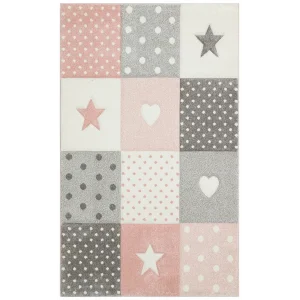 Eko Kids KDS 05 Grey Pink Hav Toz Vermez Çocuk Halısı