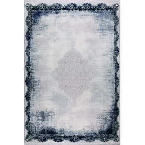 Elit 29440D Beyaz Mavi Akrilik Makine Halısı