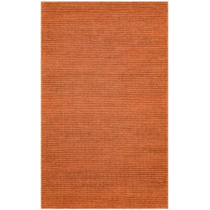 Fine Choti Rust Terra Flatweave El Dokuma Naturel Jüt Hasır Halı