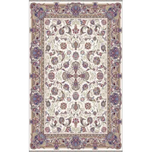 Isfahan 01 Cream  Klasik Desenli Yüksek Kalite Sık Dokuma Makine Halısı