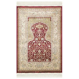 Isfahan Scd 02 Red Klasik Desenli Yüksek Kalite Sık Dokuma Seccade