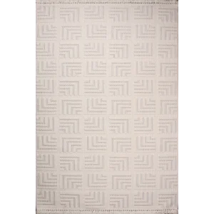 Melodi 32439C Beyaz Gri Dekoratif Loop Dokuma Makine Halısı