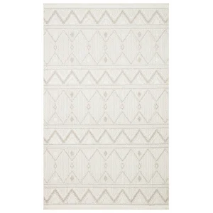 Motto MOT 03 White Beige Yumuşak Tuşeli Örgü Dokuma Modern Makine Halısı