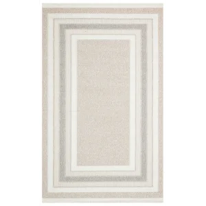 Motto MOT 04 Beige Grey Yumuşak Tuşeli Örgü Dokuma Modern Makine Halısı