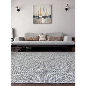 Dhoku DH003 Gri Rustik Modern Örme Kilim - indoor & outdoor