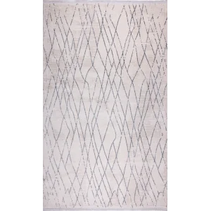 Nimbus 27418A Krem Gri Modern Desen Kesilebilir Salon Halısı