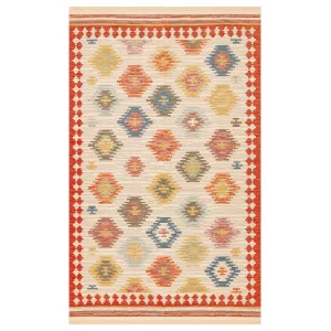 NOMAD KILIM 0017 Yıkanabilir, Çift Taraflı Kullanıma Uygun Yumuşak Tuşeli Otantik Kilim