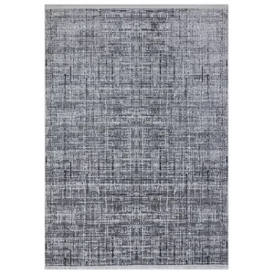 New Novart 2022 Siyah Dekoratif Modern Kaymaz Tabanlı Makine Halısı ✄