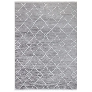 New Novart 2024 Gri Dekoratif Modern Kaymaz Tabanlı Makine Halısı ✄