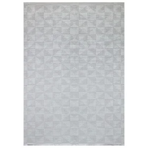 New Novart 2039 Beyaz Dekoratif Modern Kaymaz Tabanlı Makine Halısı ✄