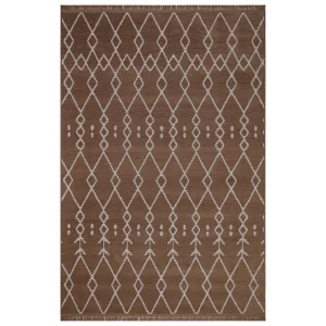 Otantik 3004 Kahve Dekoratif Modern Kaymaz Tabanlı Makinede Yıkanabilir Halı Kilim