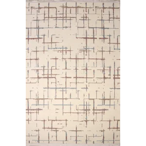 Otantik-FX 12A Krem Multi Dekoratif Modern Kaymaz Tabanlı Makinede Yıkanabilir Halı Kilim