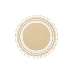 Patna PTN 06 Natural White Jüt Hasır Görünümlü Hav Toz Vermez Dekoratif Örgü Halı