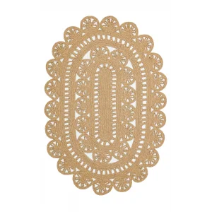 Patna PTN 14 Natural Jüt Hasır Görünümlü Hav Toz Vermez Dekoratif Örgü Halı