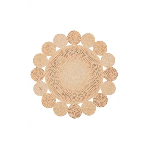 Patna PTN 17 Terra Yuvarlak Jüt Hasır Görünümlü Hav Toz Vermez Dekoratif Örgü Halı