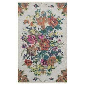 Ruby RB 03 White Yıkanabilir Kolay Kullanımlı Modern ve Geleneksel Desenlere Sahip Renkli Kilim