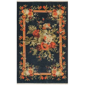 Ruby RB 04 Antrasit Yıkanabilir Kolay Kullanımlı Modern ve Geleneksel Desenlere Sahip Renkli Kilim