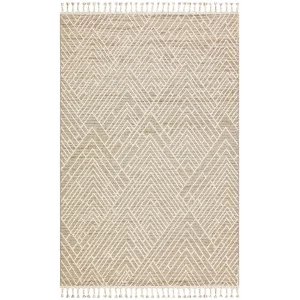 Soho Sh 12 Beige Hav Vermeyen Özel Ipler Ile Üretilen Etnik Örgü Desenlere Sahip Makine Halısı