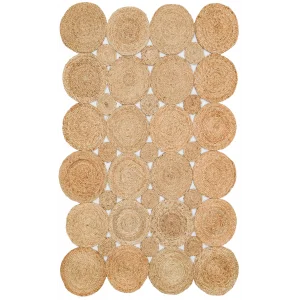 Solo Jüt 104 Natural XW Yuvarlak El Dokuma Flatweave Naturel Jüt Hasır Halı