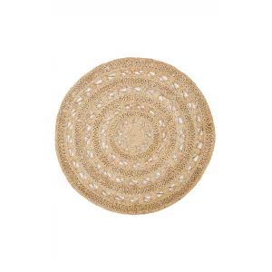 Solo Jüt 106 Dhurrie XW Yuvarlak El Dokuma Flatweave Naturel Jüt Hasır Halı