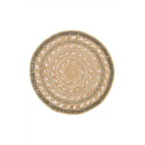 Solo Jüt 106 Natural Grey XW Yuvarlak El Dokuma Flatweave Naturel Jüt Hasır Halı