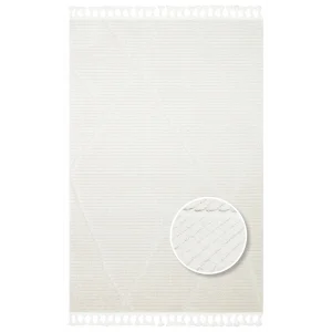 Terazzo 07 White Hav Toz Vermez Yumuşak Dokulu Etnik Örgü Desenlere Sahip Modern İskindinav Halı