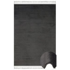 Urban 01 Black Etnik Desenlere Sahip Hav Toz Vermez Yumuşak Dokulu Modern Halı