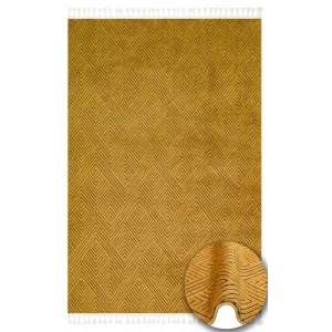 Urban 01 Gold Etnik Desenlere Sahip Hav Toz Vermez Yumuşak Dokulu Modern Halı