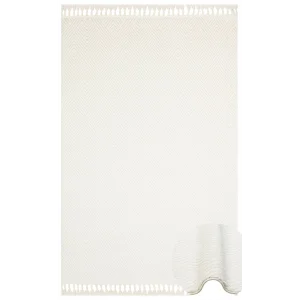 Urban 01 White Etnik Desenlere Sahip Hav Toz Vermez Yumuşak Dokulu Modern Halı