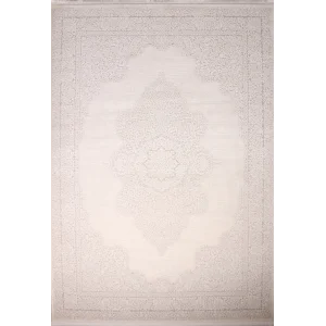 Zyra 210A Beyaz Gri Akrilik Dekoratif Salon Halısı