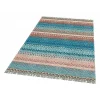 BODRUM KILIM 0062 Renkli Çift Taraflı Yıkanabilir Saçaklı Baskı Kilim
