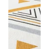 Arya Ar 18 Yellow Grey %100 Geri Dönüşümlü Pamuktan Çift Taraflı Yıkanabilir Modern Dekoratif Kilim