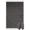 Urban 03 Black Grey Etnik Desenlere Sahip Hav Toz Vermez Yumuşak Dokulu Modern Halı
