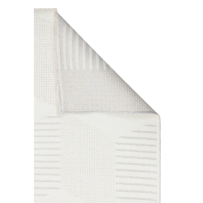 Ada 01 Cream Yüksek Alçak Dokulu Hav Toz Vermez Kolay Kullanımlı Yıkanabilir Kaymaz Kilim