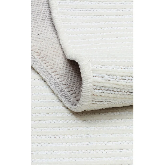 Ada Plain Cream Yüksek Alçak Dokulu Hav Toz Vermez Kolay Kullanımlı Yıkanabilir Kaymaz Kilim