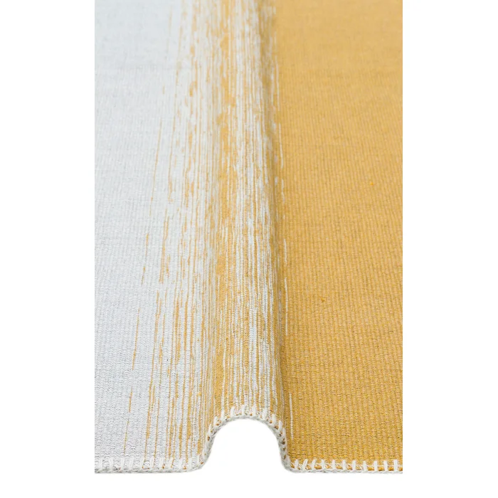 Arya Craft ARC 03 Grey Yellow Hav Toz Vermez Yıkanabilir Modern Desenli Dokuma Kilim