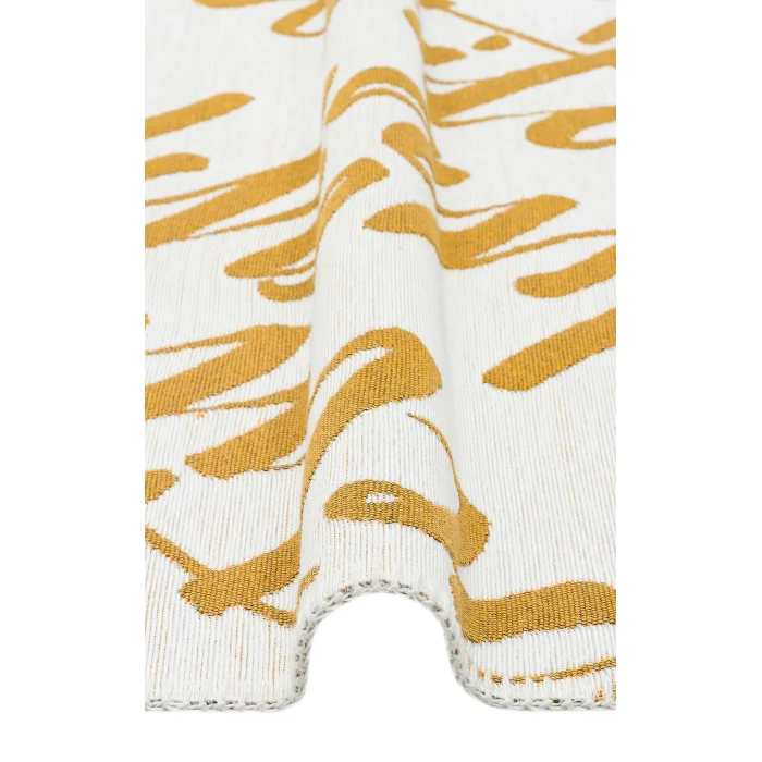 Arya Neo Arn 02 White Yellow Yıkanabilir Kaymaz Tabanlı Modern Pamuk Kilim