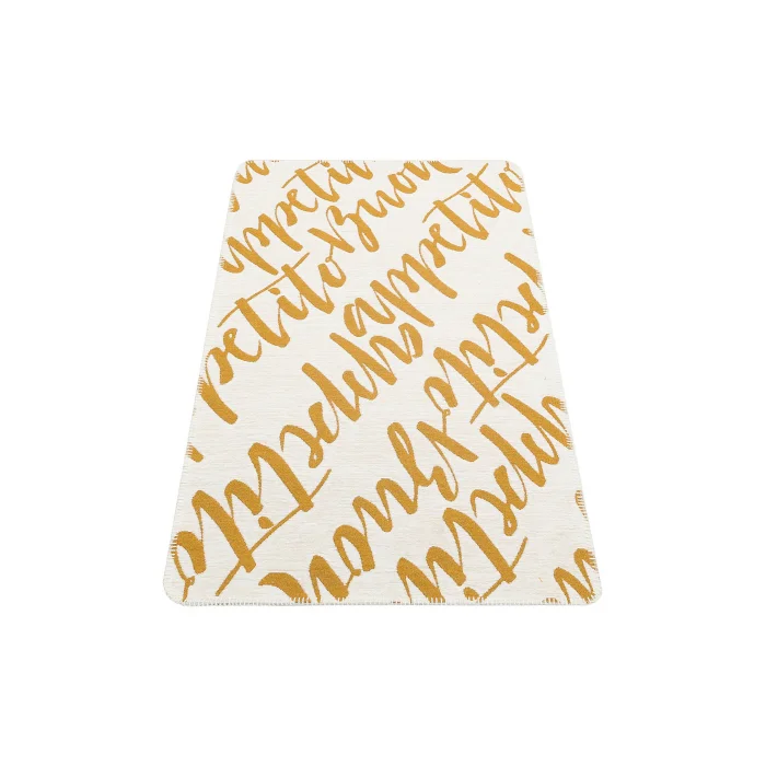 Arya Neo Arn 02 White Yellow Yıkanabilir Kaymaz Tabanlı Modern Pamuk Kilim