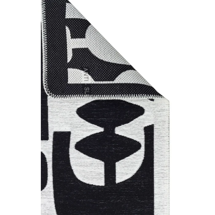 Arya Neo Arn 07 Whıte Black Yıkanabilir Kaymaz Tabanlı Modern Pamuk Kilim
